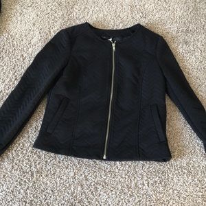 Black Divided Jacket with Chevron Stripes
